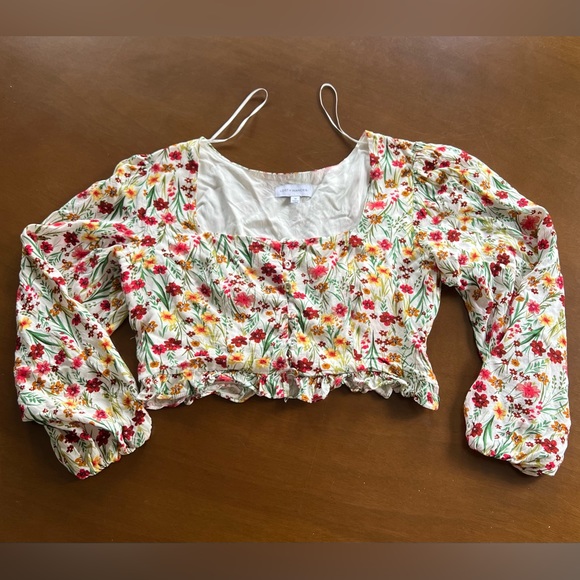 Lost + Wander Renee Floral Crop Top long sleeve flower belly shirt hippy boho - Picture 5 of 8
